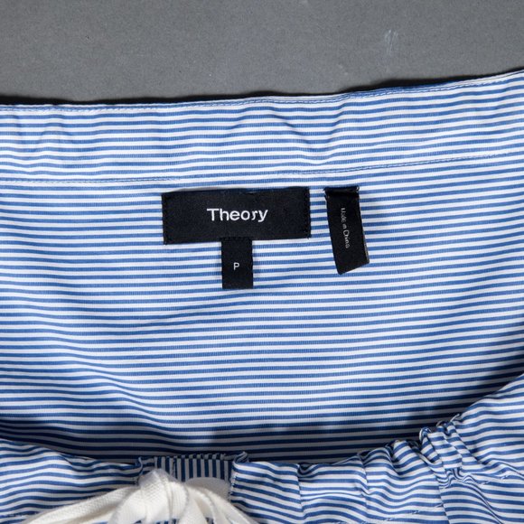 Theory Velvela  Tie Front Striped Utility Shirt - Picture 9 of 9
